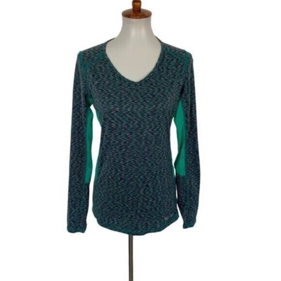 Marmot Top Medium Blue Green Long Sleeve Running Hiking Outdoor Sport - Picture 1 of 7